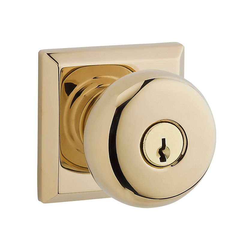 Baldwin Round Double Dummy Door Knob with Traditional Square Rose